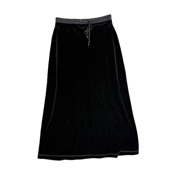 Vintage Moda Intl Maxi Skirt Women's Medium Black Velvet Whimsygoth - Picture 1 of 6